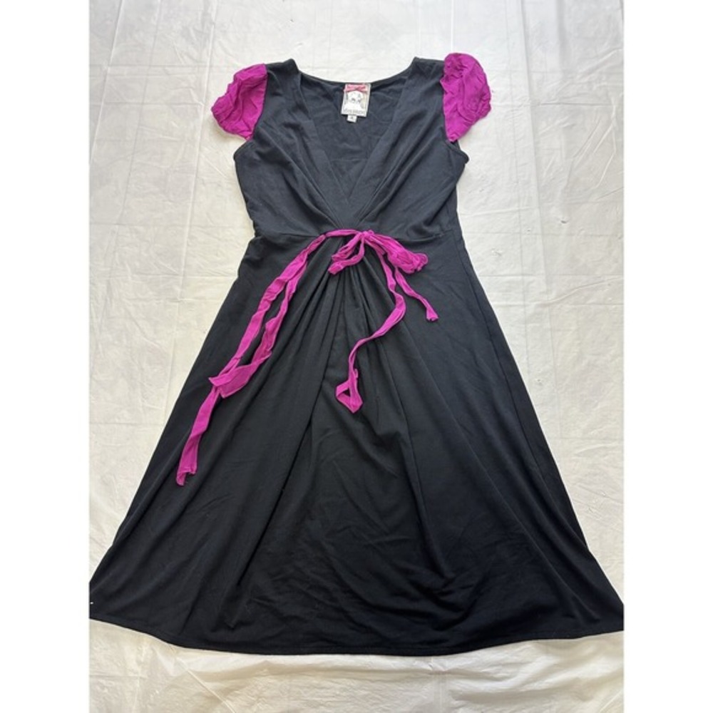 Yoana Baraschi Anthropologie Womens Size S Black A Line‎ Cap Sleeve Dress